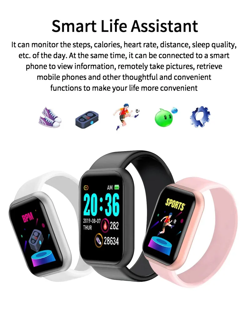 Angepasst True Pedometer Chip Multifunktionale Smart Watch Männer Frauen Bluetooth Verbunden Telefon Musik Fitness Sport Armband