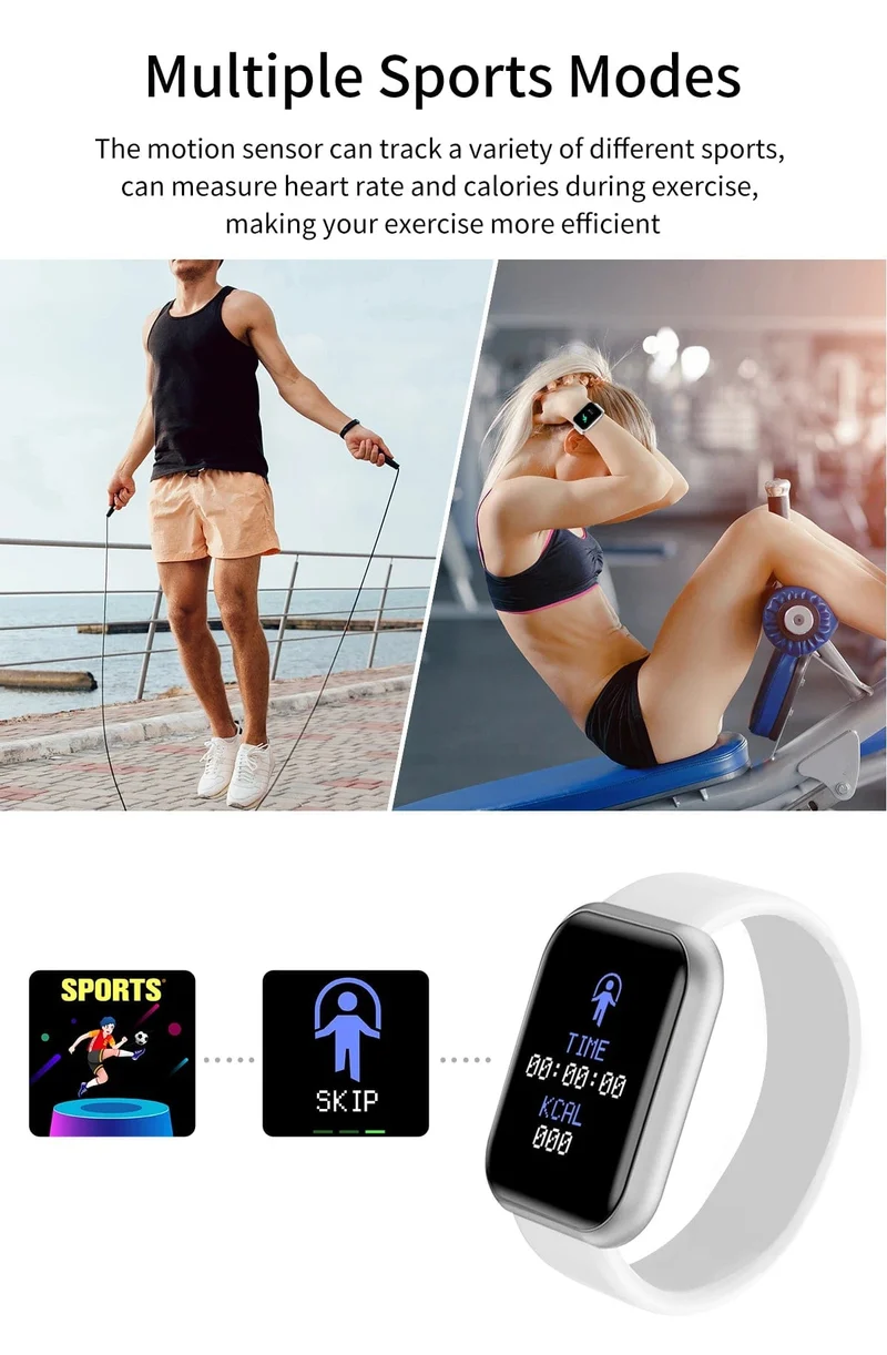 Angepasst True Pedometer Chip Multifunktionale Smart Watch Männer Frauen Bluetooth Verbunden Telefon Musik Fitness Sport Armband