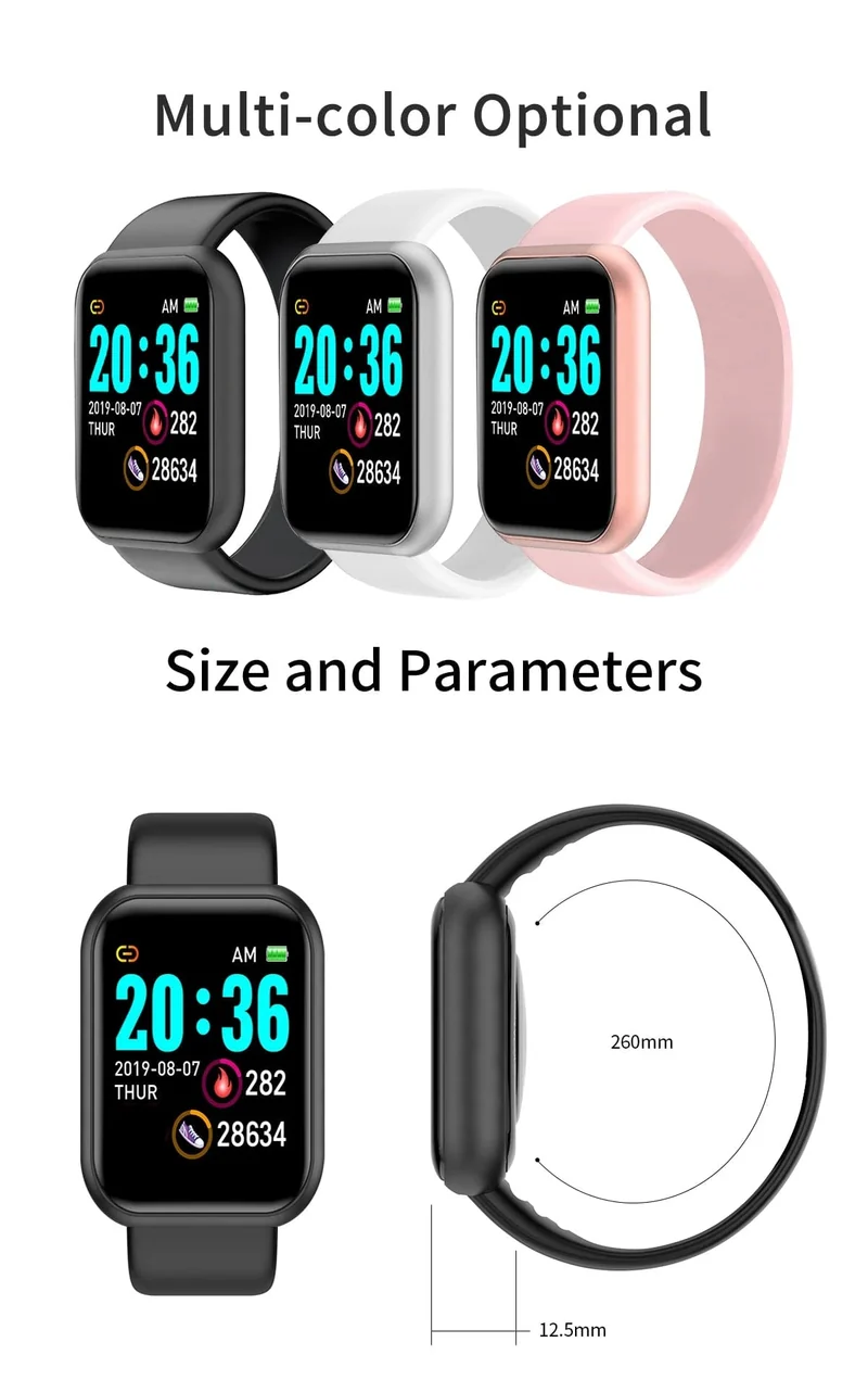 Angepasst True Pedometer Chip Multifunktionale Smart Watch Männer Frauen Bluetooth Verbunden Telefon Musik Fitness Sport Armband