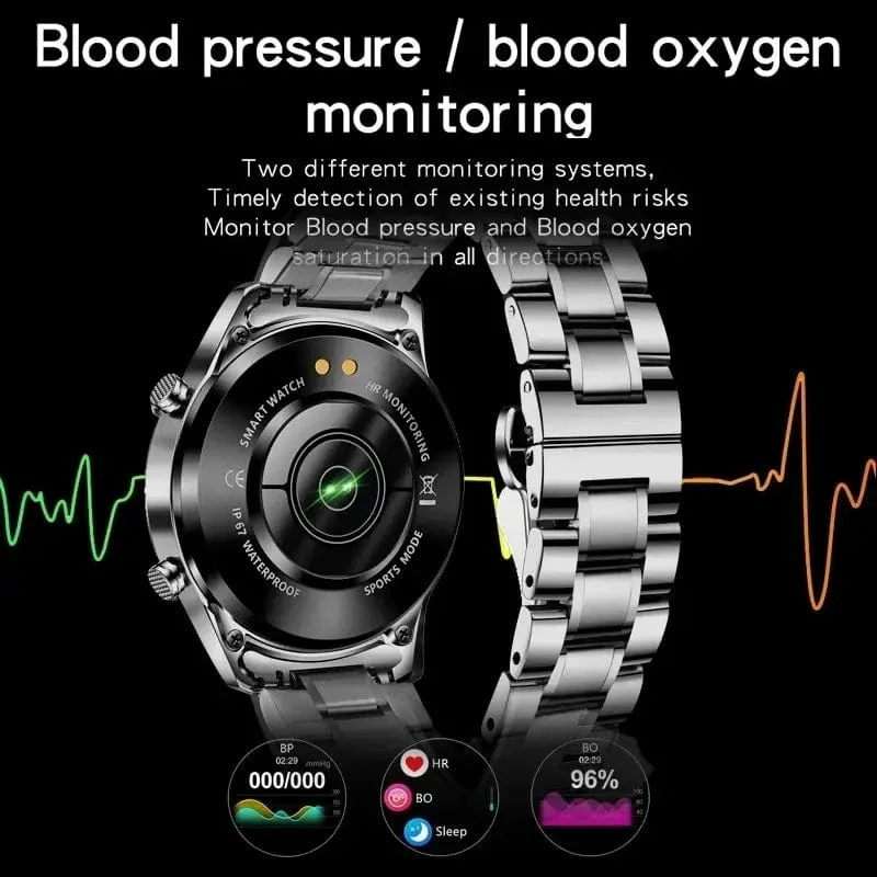 LIGE 2024 Smart Watch Herren Full Circle Touchscreen Bluetooth Anruf Herren Smartwatch Wasserdichte Sportaktivität Fitnessuhr + Box