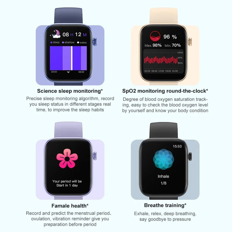 COLMI P71 Sprachanrufe Smartwatch Männer Gesundheitsüberwachung IP68 wasserdichte intelligente Benachrichtigungen Sprachassistent Smart Watch Frauen