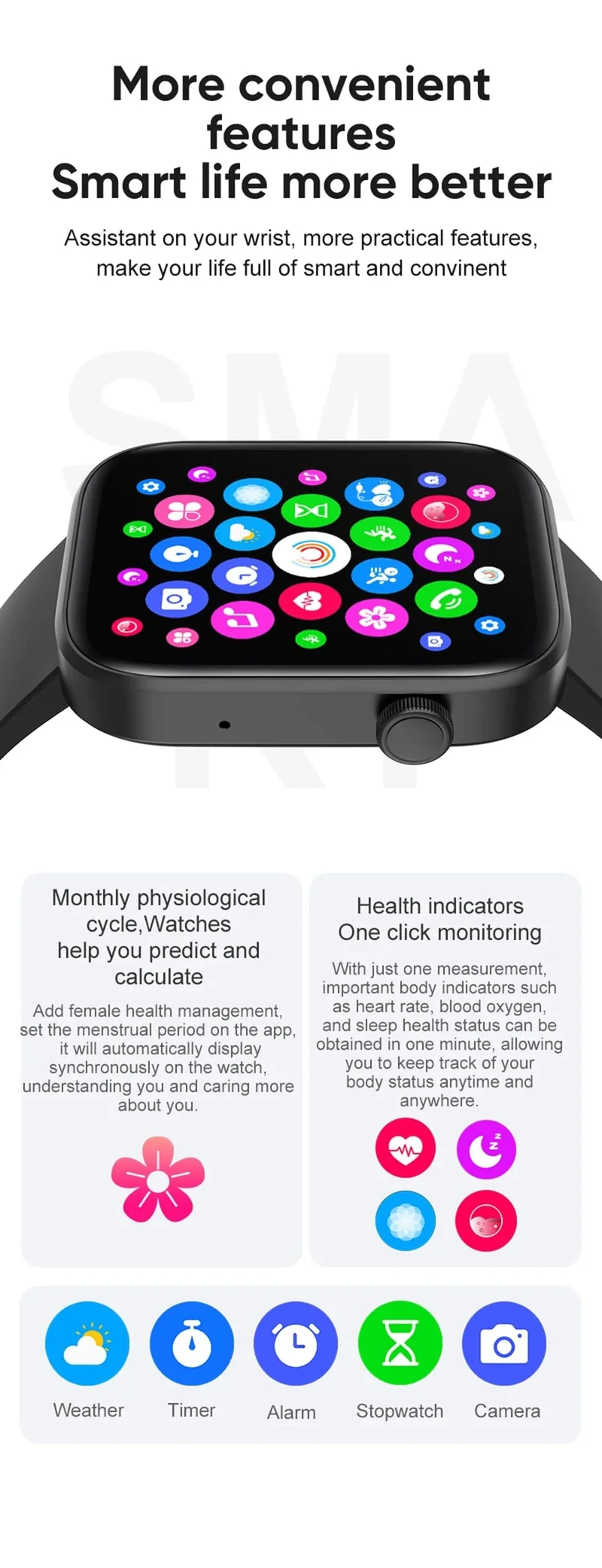 COLMI P71 Sprachanrufe Smartwatch Männer Gesundheitsüberwachung IP68 wasserdichte intelligente Benachrichtigungen Sprachassistent Smart Watch Frauen
