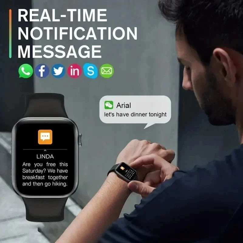 LAXASFIT 2024 Neue Smart Watch Android IOS 1.73 Zoll Farbbildschirm Full Touch Benutzerdefiniertes Zifferblatt Bluetooth Talk Smart Watch für Männer Frauen