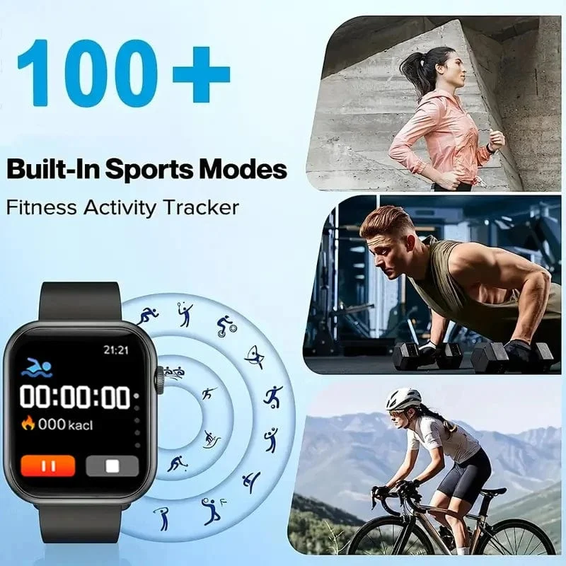 LAXASFIT 2024 Neue Smart Watch Android IOS 1.73 Zoll Farbbildschirm Full Touch Benutzerdefiniertes Zifferblatt Bluetooth Talk Smart Watch für Männer Frauen