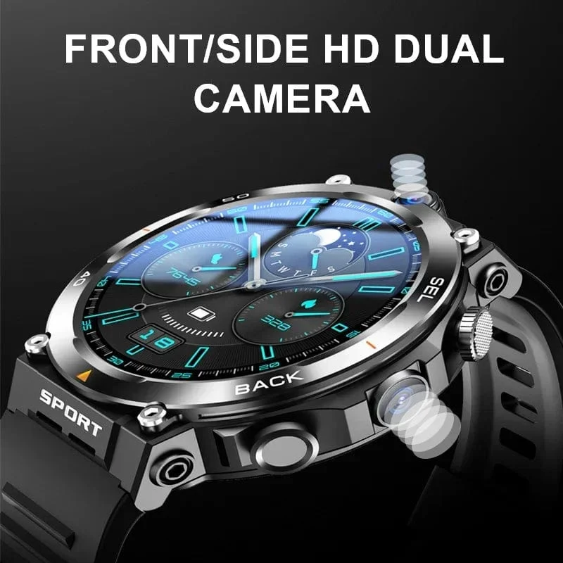 4G SIM-Karte Smart Watch 2024 Android OS 16G ROM GPS WiFi HD Dual Kameras Videoanrufe Aufzeichnung Google Play SmartWatch für Männer