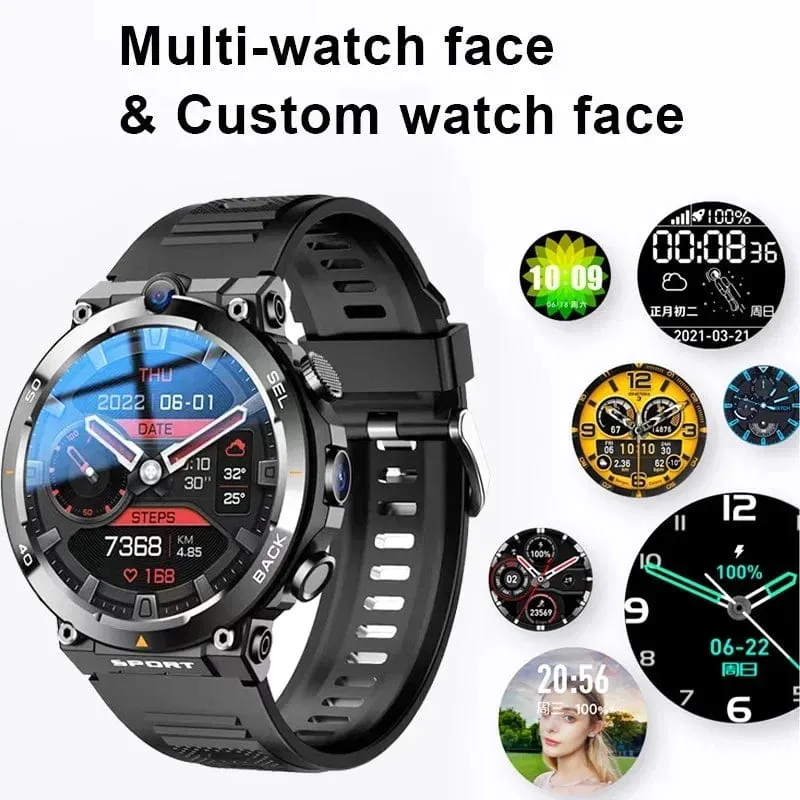 4G SIM-Karte Smart Watch 2024 Android OS 16G ROM GPS WiFi HD Dual Kameras Videoanrufe Aufzeichnung Google Play SmartWatch für Männer