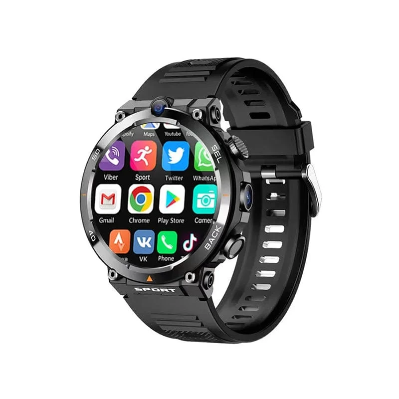 4G SIM-Karte Smart Watch 2024 Android OS 16G ROM GPS WiFi HD Dual Kameras Videoanrufe Aufzeichnung Google Play SmartWatch für Männer