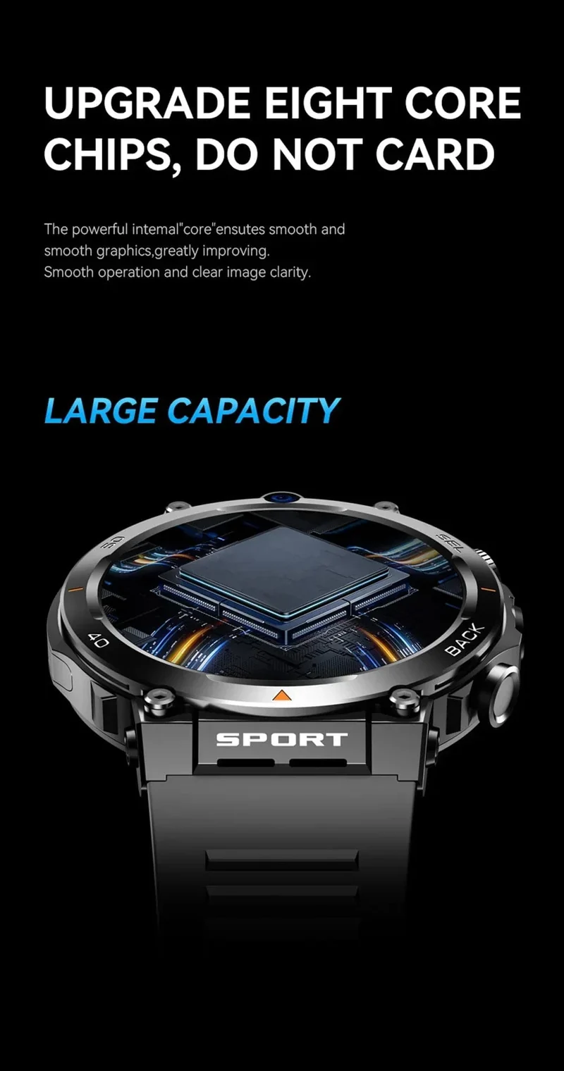 4G SIM-Karte Smart Watch 2024 Android OS 16G ROM GPS WiFi HD Dual Kameras Videoanrufe Aufzeichnung Google Play SmartWatch für Männer