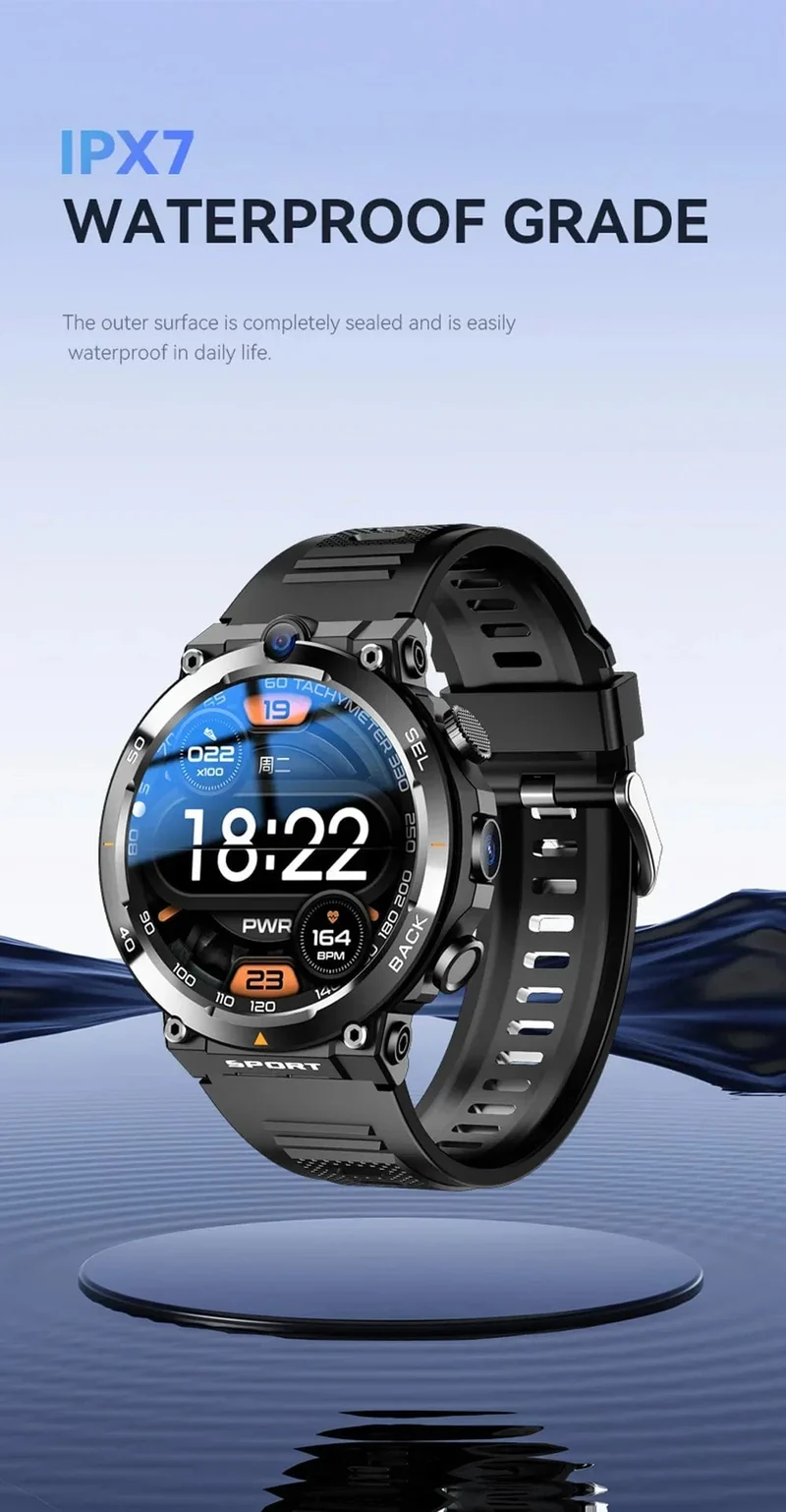 4G SIM-Karte Smart Watch 2024 Android OS 16G ROM GPS WiFi HD Dual Kameras Videoanrufe Aufzeichnung Google Play SmartWatch für Männer