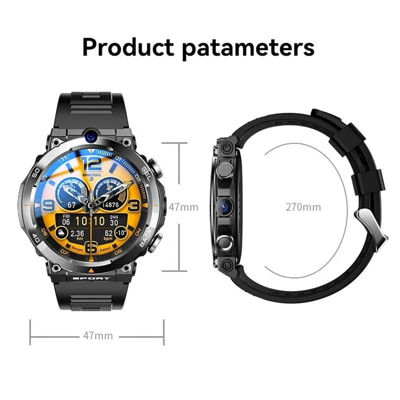 4G SIM-Karte Smart Watch 2024 Android OS 16G ROM GPS WiFi HD Dual Kameras Videoanrufe Aufzeichnung Google Play SmartWatch für Männer