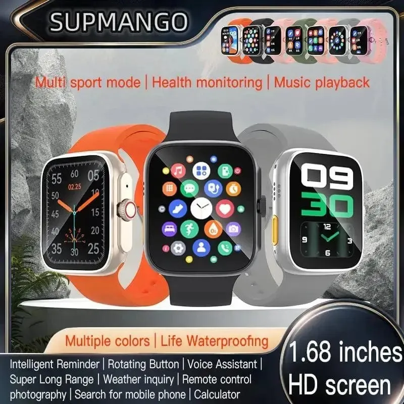 T187 Smart Watch1.68 Zoll Männer Frauen Touchscreen Sport Fitness Mann Bluetooth für Android IOS Smartwatch