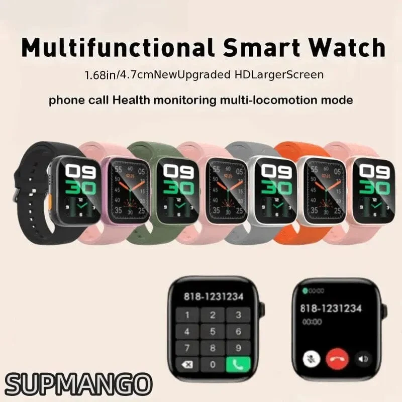 T187 Smart Watch1.68 Zoll Männer Frauen Touchscreen Sport Fitness Mann Bluetooth für Android IOS Smartwatch