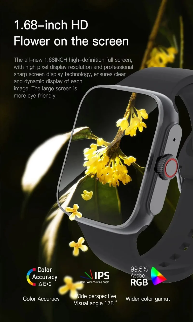 T187 Smart Watch1.68 Zoll Männer Frauen Touchscreen Sport Fitness Mann Bluetooth für Android IOS Smartwatch