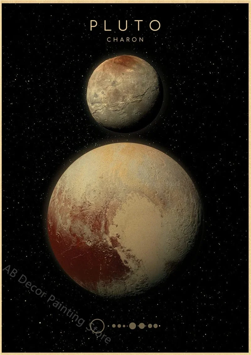 Planeten und Universum Retro Weltraum Mars Venus Mond Poster Astronomie Drucke Poster Vintage Home Room Cafe Dekor Kunst Wandmalerei