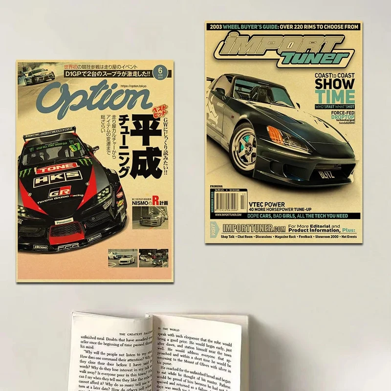 JDM Auto Japan Retrofit Racing Retro 90er Jahre Poster Wandkarte Drucke Poster Home Wohnzimmer Schlafzimmer Dekor Rahmenloses Wandgemälde