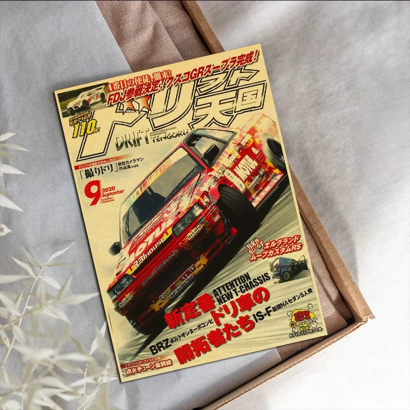 JDM Auto Japan Retrofit Racing Retro 90er Jahre Poster Wandkarte Drucke Poster Home Wohnzimmer Schlafzimmer Dekor Rahmenloses Wandgemälde