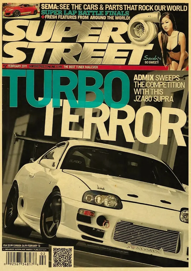 JDM Auto Japan Retrofit Racing Retro 90er Jahre Poster Wandkarte Drucke Poster Home Wohnzimmer Schlafzimmer Dekor Rahmenloses Wandgemälde
