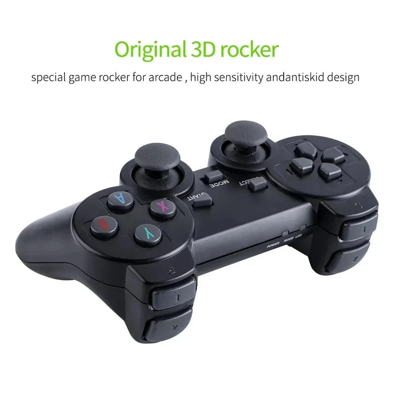 M8-Spielekonsole Eingebauter 20000 + 64 GB Zwei-Personen-Wireless-Controller 2.4G-Stick 4K HD PS1 GBA Video Weihnachtsgeschenk für Kinder