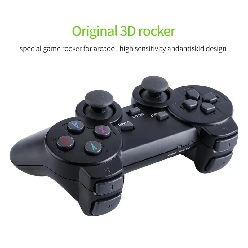 M8-Spielekonsole Eingebauter 20000 + 64 GB Zwei-Personen-Wireless-Controller 2.4G-Stick 4K HD PS1 GBA Video Weihnachtsgeschenk für Kinder
