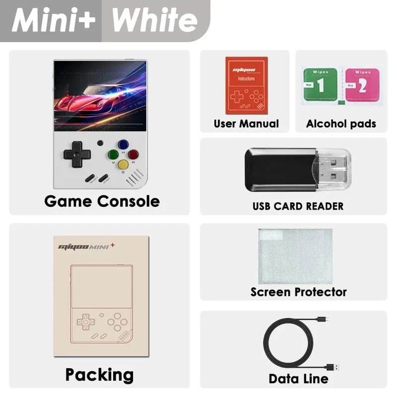 MIYOO Mini Plus Tragbare Retro-Handheld-Spielkonsole V2 Mini+ IPS-Bildschirm Klassische Videospielkonsole Linux-System Kindergeschenk