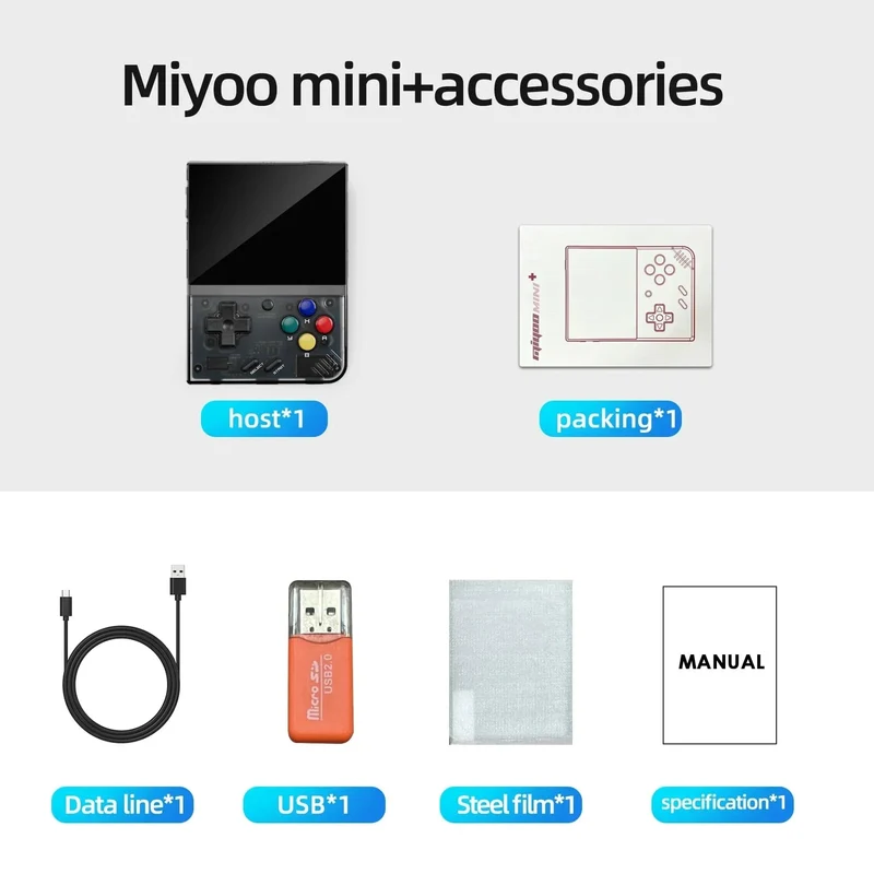 MIYOO Mini Plus Tragbare Retro-Handheld-Spielkonsole V2 Mini+ IPS-Bildschirm Klassische Videospielkonsole Linux-System Kindergeschenk