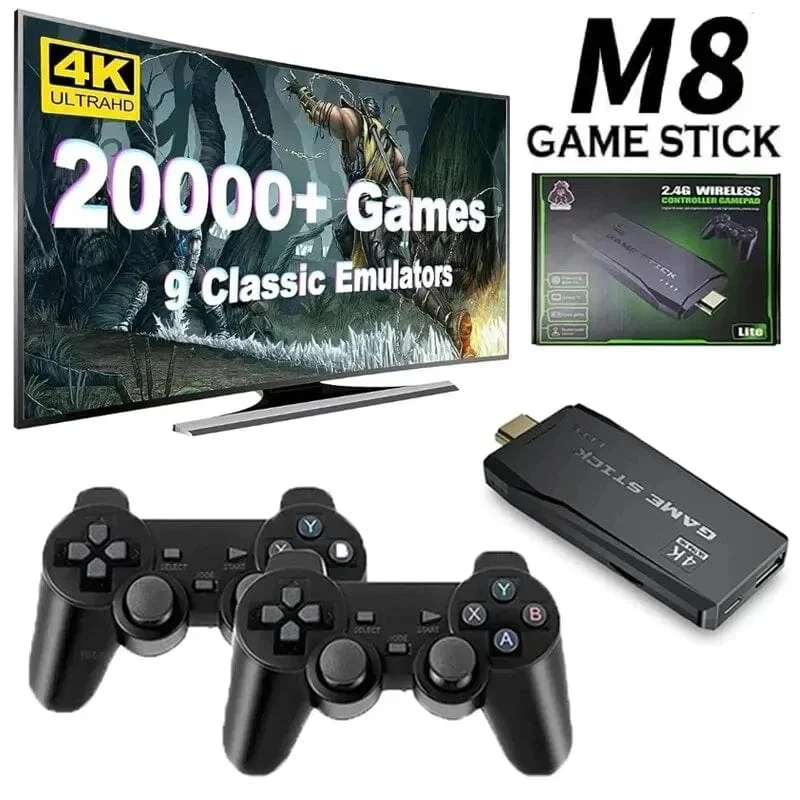 Videospielkonsole Eingebaute 20000 Spiele Drahtloser Controller TV Game Stick 4K HD Retro Mini Handheld-Spiel-Player