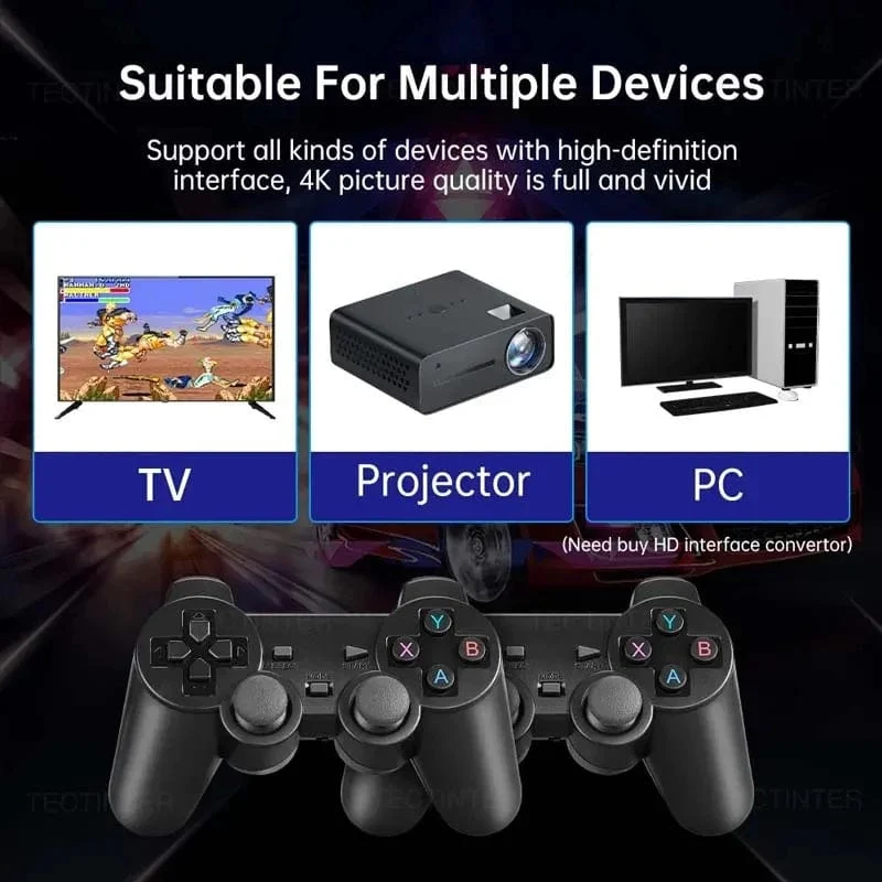 Videospielkonsole Eingebaute 20000 Spiele Drahtloser Controller TV Game Stick 4K HD Retro Mini Handheld-Spiel-Player