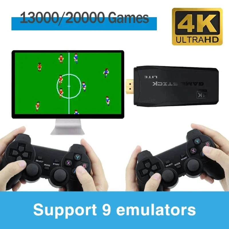 Videospielkonsole Eingebaute 20000 Spiele Drahtloser Controller TV Game Stick 4K HD Retro Mini Handheld-Spiel-Player