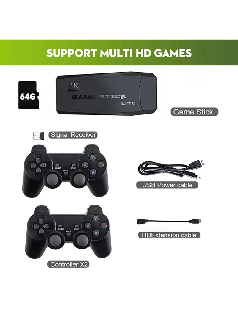 4K HD Video Mini Memory Stick Plug and Play Nostalgie Simulator Klassische Retro Spielkonsole für Geschenke
