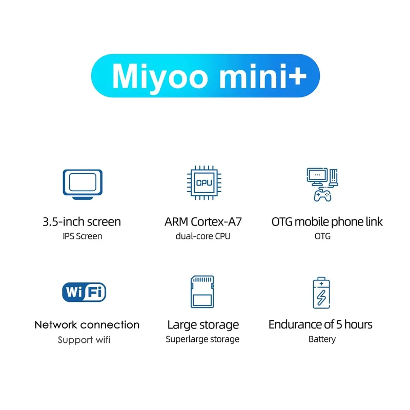 MIYOO Mini Plus Tragbare Retro-Handheld-Spielkonsole V2 Mini+ IPS-Bildschirm Klassische Videospielkonsole Linux-System Kindergeschenk