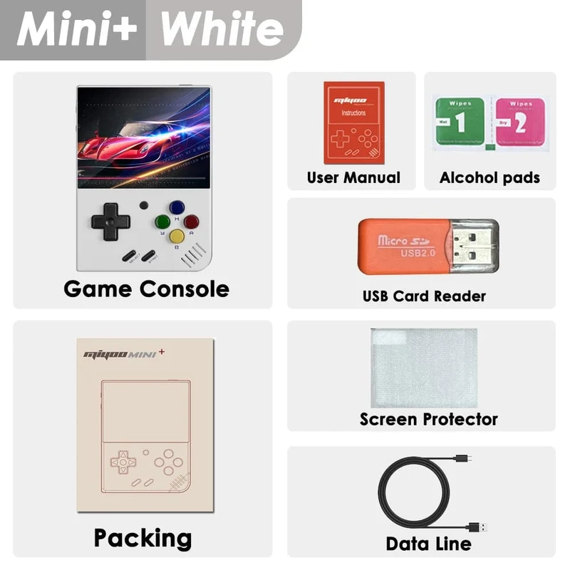 MIYOO Mini Plus Tragbare Retro-Handheld-Spielkonsole V2 Mini+ IPS-Bildschirm Klassische Videospielkonsole Linux-System Kindergeschenk