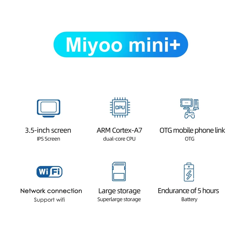 MIYOO Mini Plus Tragbare Retro-Handheld-Spielkonsole V2 Mini+ IPS-Bildschirm Klassische Videospielkonsole Linux-System Kindergeschenk