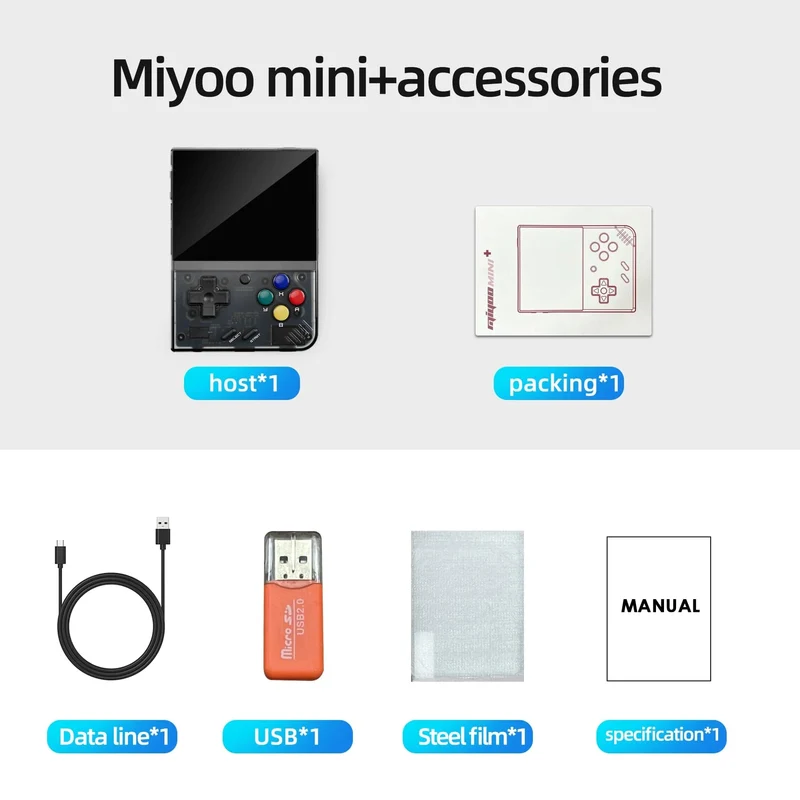 MIYOO Mini Plus Tragbare Retro-Handheld-Spielkonsole V2 Mini+ IPS-Bildschirm Klassische Videospielkonsole Linux-System Kindergeschenk