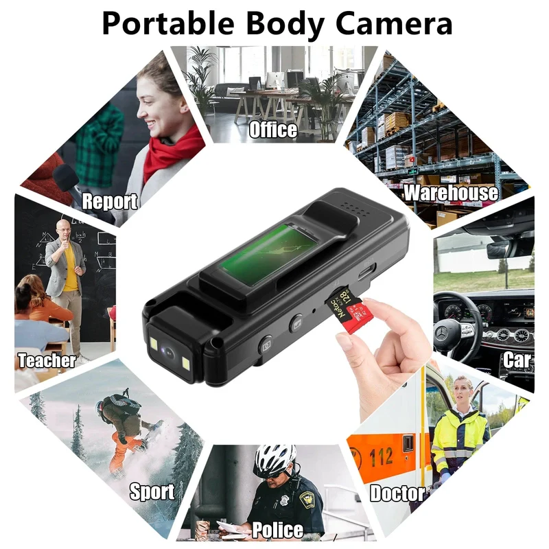 JOZUZE MD17 Wifi Mini Kamera 1080P Tragbarer digitaler Videorecorder Getragene Polizei Kleine Körperkamera Nachtsicht DV Miniatur Camcorder