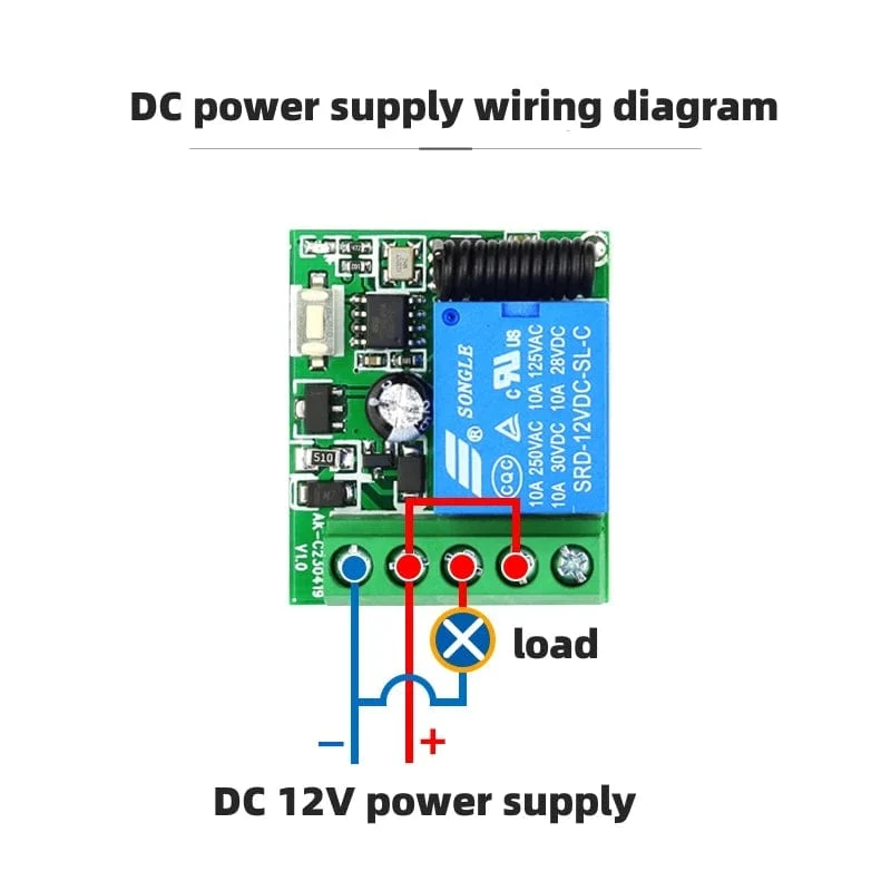 433MHz Drahtlose Fernbedienung Schalter DC 12V 10A 1CH Relais Modul Empfänger ON OFF Fernbedienung Für Tor led-leuchten Birne DIY