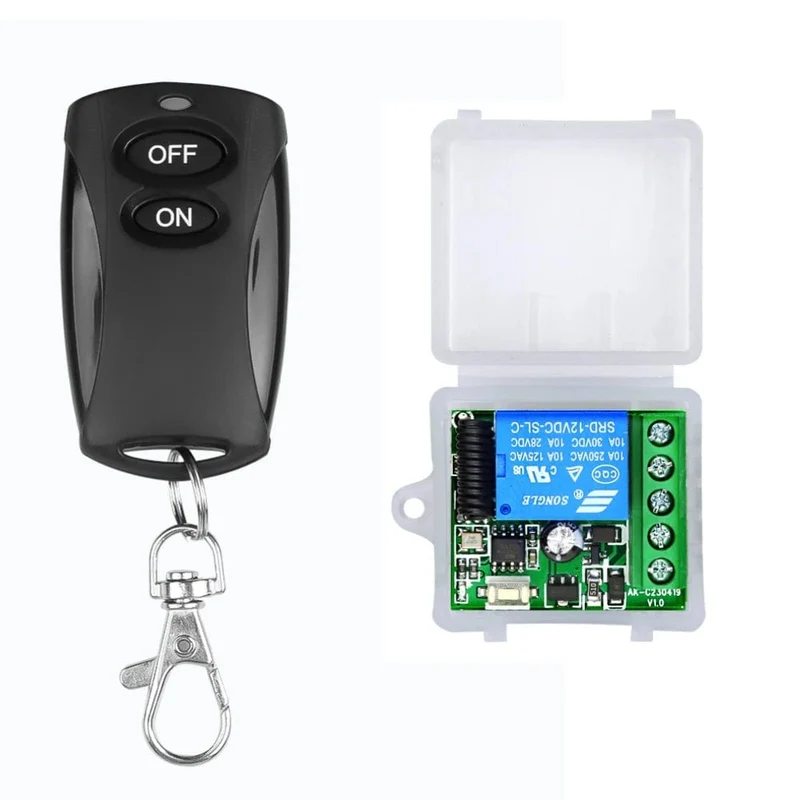 433MHz Drahtlose Fernbedienung Schalter DC 12V 10A 1CH Relais Modul Empfänger ON OFF Fernbedienung Für Tor led-leuchten Birne DIY
