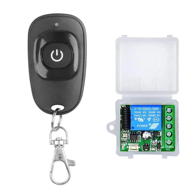 433MHz Drahtlose Fernbedienung Schalter DC 12V 10A 1CH Relais Modul Empfänger ON OFF Fernbedienung Für Tor led-leuchten Birne DIY