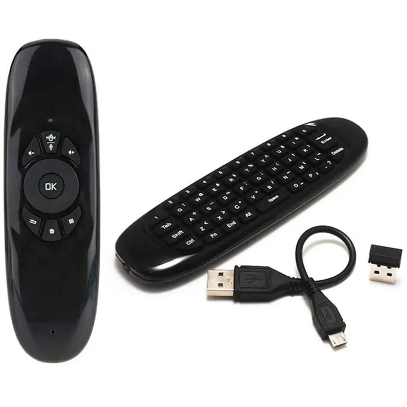 Voice Air Mouse C120 2.4G RF Smart Fernbedienung 7 Farbe Hintergrundbeleuchtung Drahtlose Mini-Tastatur für Android TV Box
