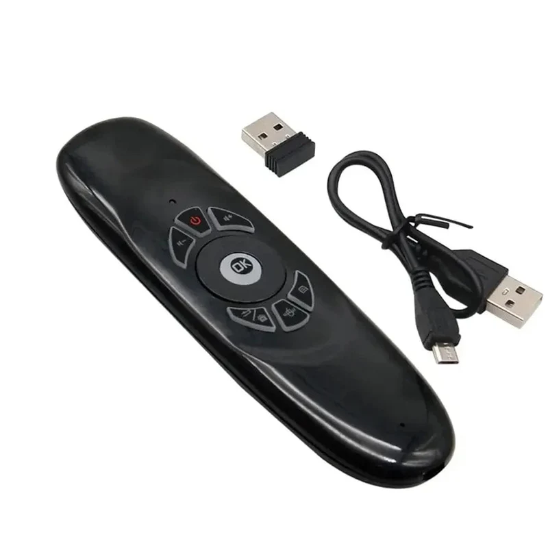 Voice Air Mouse C120 2.4G RF Smart Fernbedienung 7 Farbe Hintergrundbeleuchtung Drahtlose Mini-Tastatur für Android TV Box