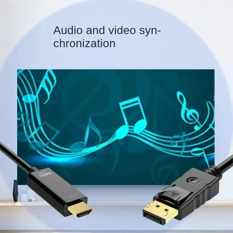 Dp-zu-Hdmi-Kabel, 1.8 m, 4k HD-Adapterkabel, Computermonitorkabel, konvertiert große Dp- zu Hdmi-