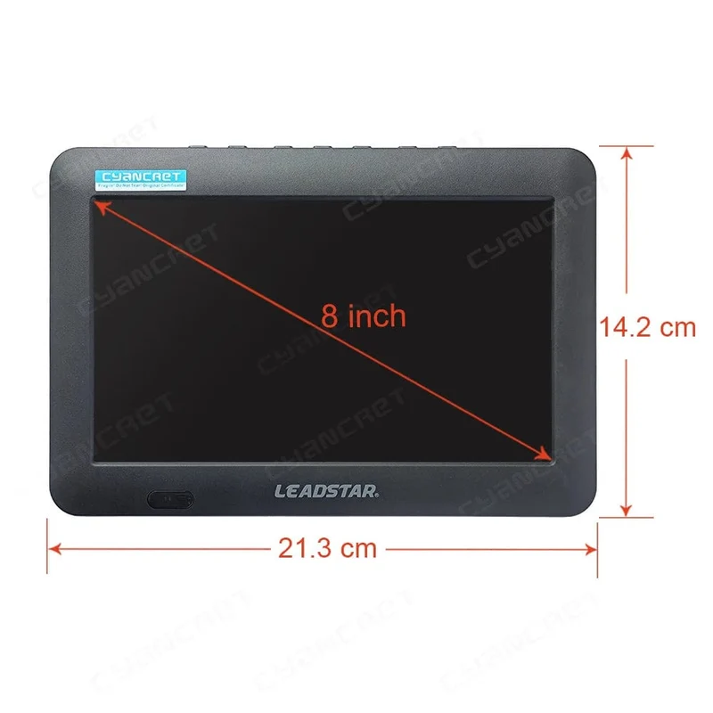 LEADSTAR D8 Tragbarer Fernseher 8 Zoll DVB-T2 ATSC ISDB-T TDT Digitaler und analoger Mini-Kleinwagenfernseher Unterstützt USB TF MP4 H.265 AC3