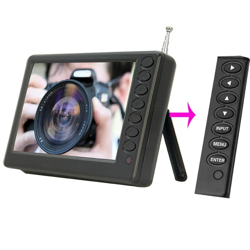 LEADSTAR D5 Wiederaufladbarer 5-Zoll-ISDB-T DVB-T2 ATSC Tragbarer Mini-Digitalfernseher mit Vollsegment-Decoder-Akku-Taschenfernseher Isdbt D5