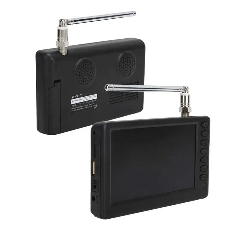 LEADSTAR D5 Wiederaufladbarer 5-Zoll-ISDB-T DVB-T2 ATSC Tragbarer Mini-Digitalfernseher mit Vollsegment-Decoder-Akku-Taschenfernseher Isdbt D5