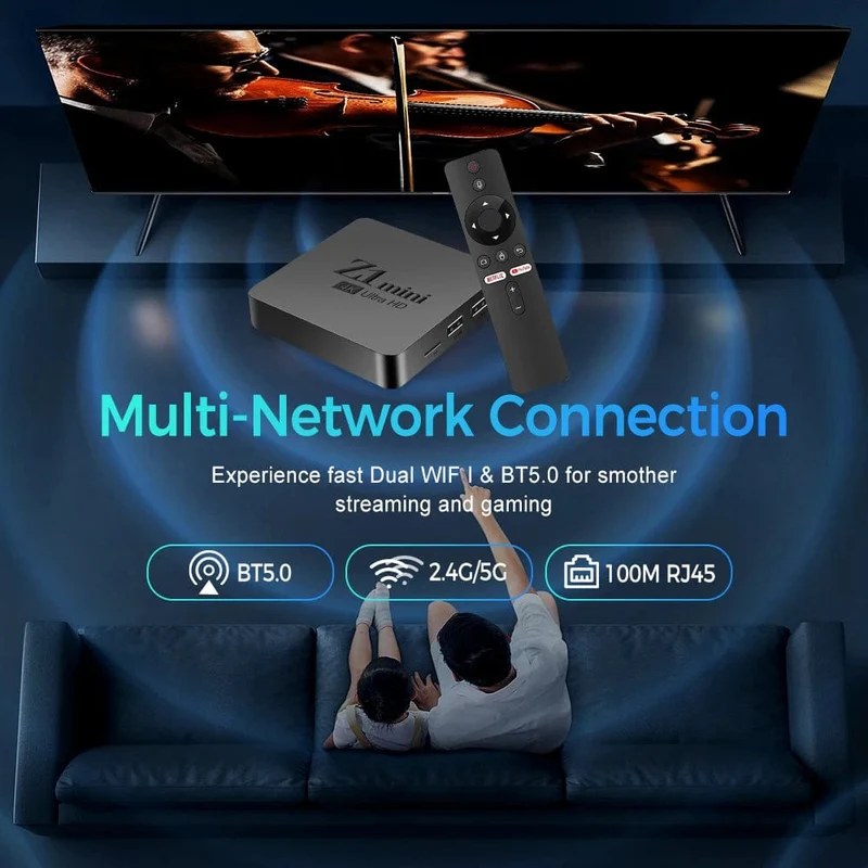 Original Z1 Mini Smart TV Box Android 10 Unterstützt 4K HDR10+ Dual Wifi BT Google Voice 2G16G Set-Top-TV-Box Media Player 2.4/5G