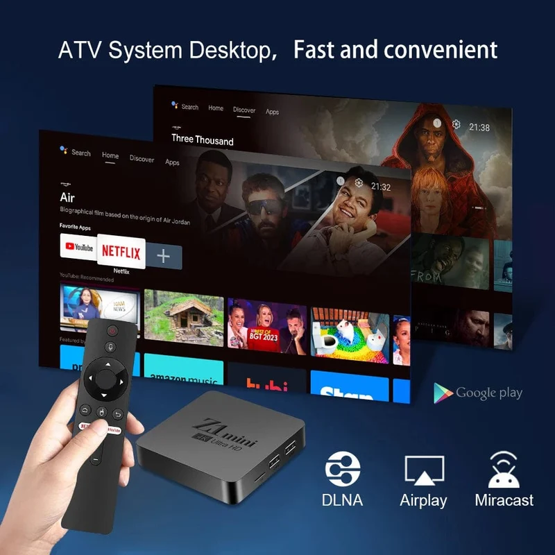Original Z1 Mini Smart TV Box Android 10 Unterstützt 4K HDR10+ Dual Wifi BT Google Voice 2G16G Set-Top-TV-Box Media Player 2.4/5G