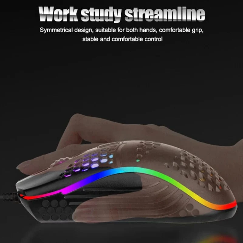 Kabelgebundenes Gaming-Kabel 7 LED-Hintergrundbeleuchtung Optische Maus USB-Computer ausgehöhlte Mäuse Laptop Desktop 4D PC Heimgebrauch Büro