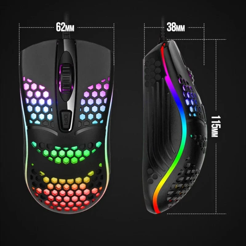 Kabelgebundenes Gaming-Kabel 7 LED-Hintergrundbeleuchtung Optische Maus USB-Computer ausgehöhlte Mäuse Laptop Desktop 4D PC Heimgebrauch Büro