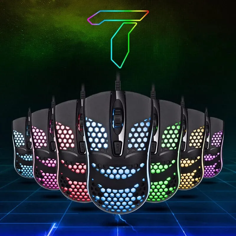 Kabelgebundenes Gaming-Kabel 7 LED-Hintergrundbeleuchtung Optische Maus USB-Computer ausgehöhlte Mäuse Laptop Desktop 4D PC Heimgebrauch Büro