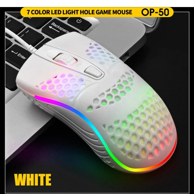 Kabelgebundenes Gaming-Kabel 7 LED-Hintergrundbeleuchtung Optische Maus USB-Computer ausgehöhlte Mäuse Laptop Desktop 4D PC Heimgebrauch Büro