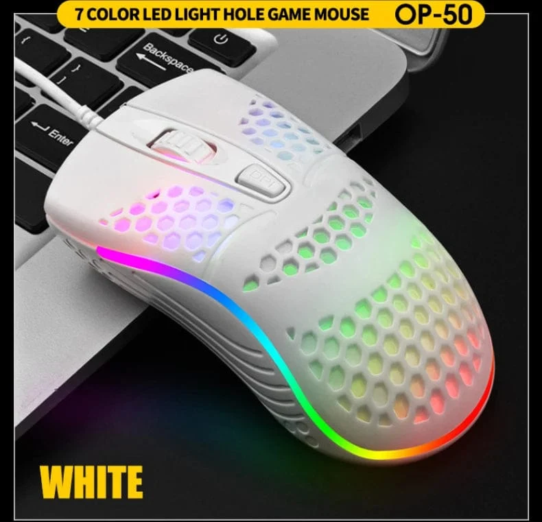 Kabelgebundenes Gaming-Kabel 7 LED-Hintergrundbeleuchtung Optische Maus USB-Computer ausgehöhlte Mäuse Laptop Desktop 4D PC Heimgebrauch Büro